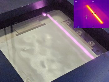 Laser sealing process on a pouch cell with a long line laser beam from the OTX optic by Laserline diode lasers