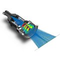 Graphic showing OTZ Zoom optic's spot size flexibility, adapting to different workpiece geometries by Laserline diode lasers