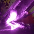 Process of a machine tape winding with a purple laser beam by Laserine diode lasers