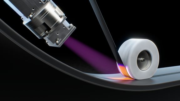 Process of automated tape laying and winding with a laser beam by Laserline diode lasers