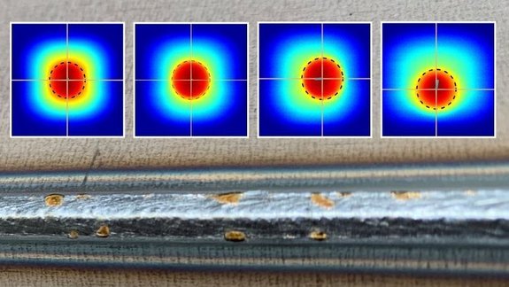 Welded metal with gaps and four infrared details by Laserline diode lasers