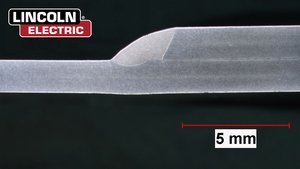 Closeup of hot wire laser weld by Laserline diode lasers